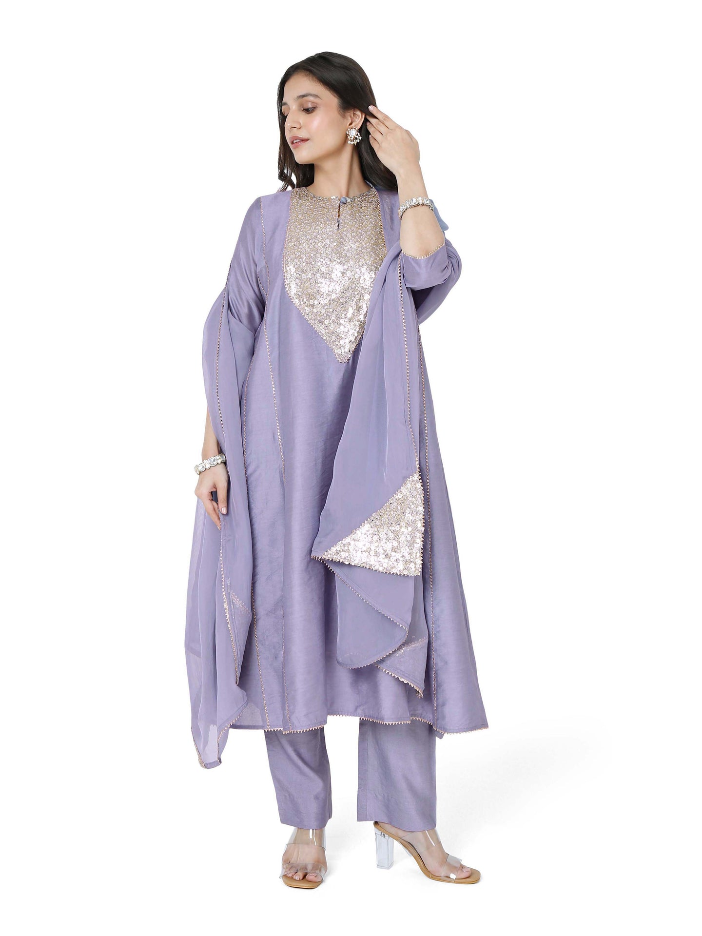 Purple Kali Kurta Set