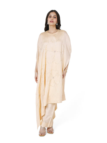 Cream Cape Kurta Set