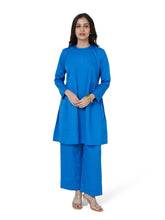 Load image into Gallery viewer, Electric Blue Short Kurta With Pant Set
