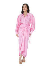 Load image into Gallery viewer, Pink Self Drape Skirt With Shirt
