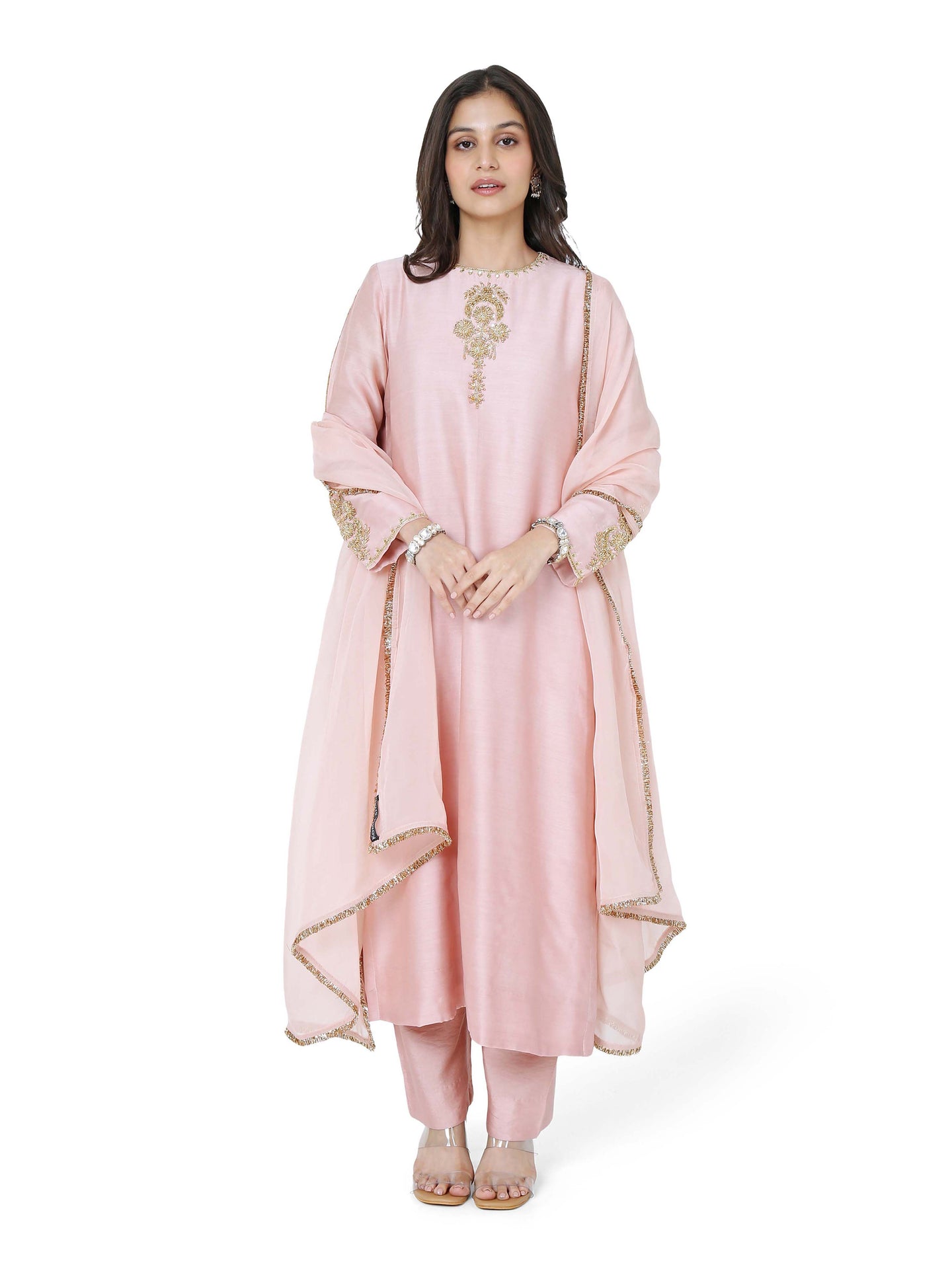 Dusty Pink Chand Straight Kurta Set