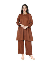 Load image into Gallery viewer, Brown Short Kurta With Pant Set
