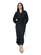 Load image into Gallery viewer, Black Self Drape Skirt With Shirt
