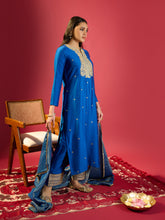 Load image into Gallery viewer, Royal Blue Straight Long Kurta Set
