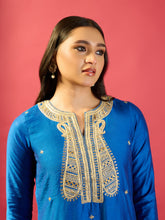 Load image into Gallery viewer, Royal Blue Straight Long Kurta Set
