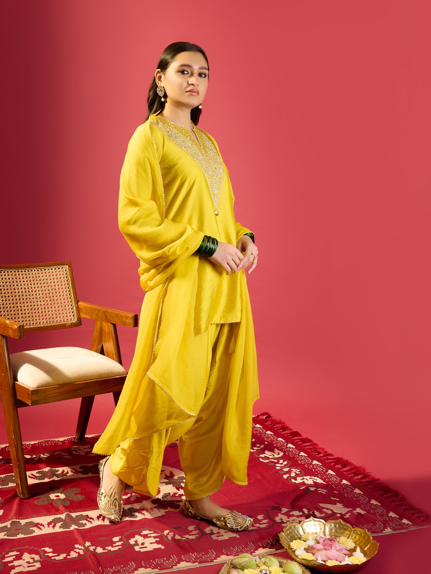 Mustard Dhoti & Kurta Set