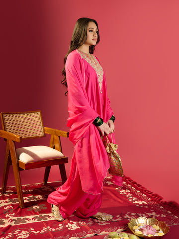 Hot Pink Dhoti & Kurta Set