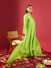 Load image into Gallery viewer, Parrot Green Kali Kurta Set
