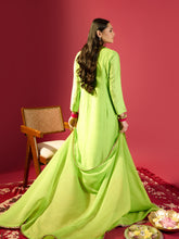 Load image into Gallery viewer, Parrot Green Kali Kurta Set
