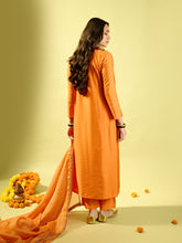 Load image into Gallery viewer, Orange Straight Long Kurta Set
