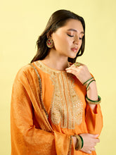 Load image into Gallery viewer, Orange Straight Long Kurta Set
