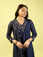 Load image into Gallery viewer, Navy Blue Kali Kurta Set
