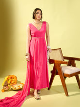 Load image into Gallery viewer, Hot Pink Box Pleat Dress With Dupatta
