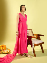 Load image into Gallery viewer, Hot Pink Box Pleat Dress With Dupatta
