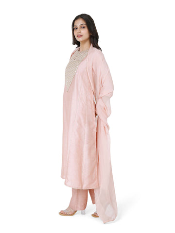 Dusty Pink Kali Kurta Set