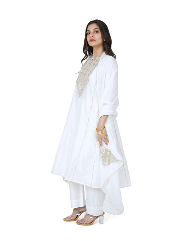 White Kali Kurta Set