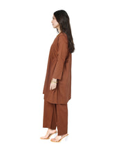 Load image into Gallery viewer, Brown Short Kurta With Pant Set
