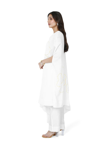 White Cape Kurta Set