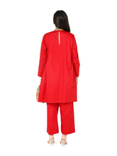 Load image into Gallery viewer, Red Short Kurta With Pant Set
