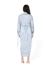 Load image into Gallery viewer, Grey Self Drape Skirt With Shirt
