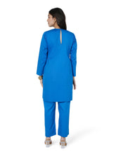 Load image into Gallery viewer, Electric Blue Short Kurta With Pant Set
