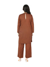 Load image into Gallery viewer, Brown Short Kurta With Pant Set
