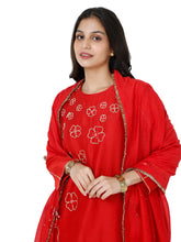 Load image into Gallery viewer, Red Pita Straight Kurta Set
