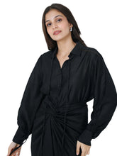 Load image into Gallery viewer, Black Self Drape Skirt With Shirt
