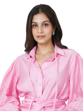 Load image into Gallery viewer, Pink Self Drape Skirt With Shirt
