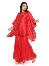 Load image into Gallery viewer, Red Short Kaftan And Garara Set
