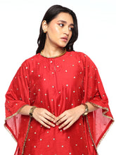 Load image into Gallery viewer, Red Short Kaftan And Garara Set
