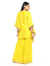 Load image into Gallery viewer, Mustard Short Kaftan And Garara Set
