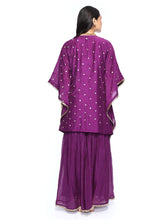 Load image into Gallery viewer, Deep Purple Short Kaftan And Garara Set
