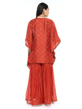 Load image into Gallery viewer, Rust Short Kaftan And Garara Set
