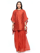 Load image into Gallery viewer, Rust Short Kaftan And Garara Set
