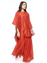 Load image into Gallery viewer, Rust Short Kaftan And Garara Set
