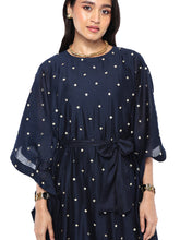 Load image into Gallery viewer, Navy Blue Kaftan Set With Belt
