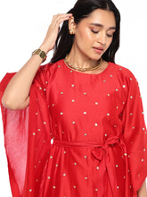 Load image into Gallery viewer, Red Kaftan Set With Belt
