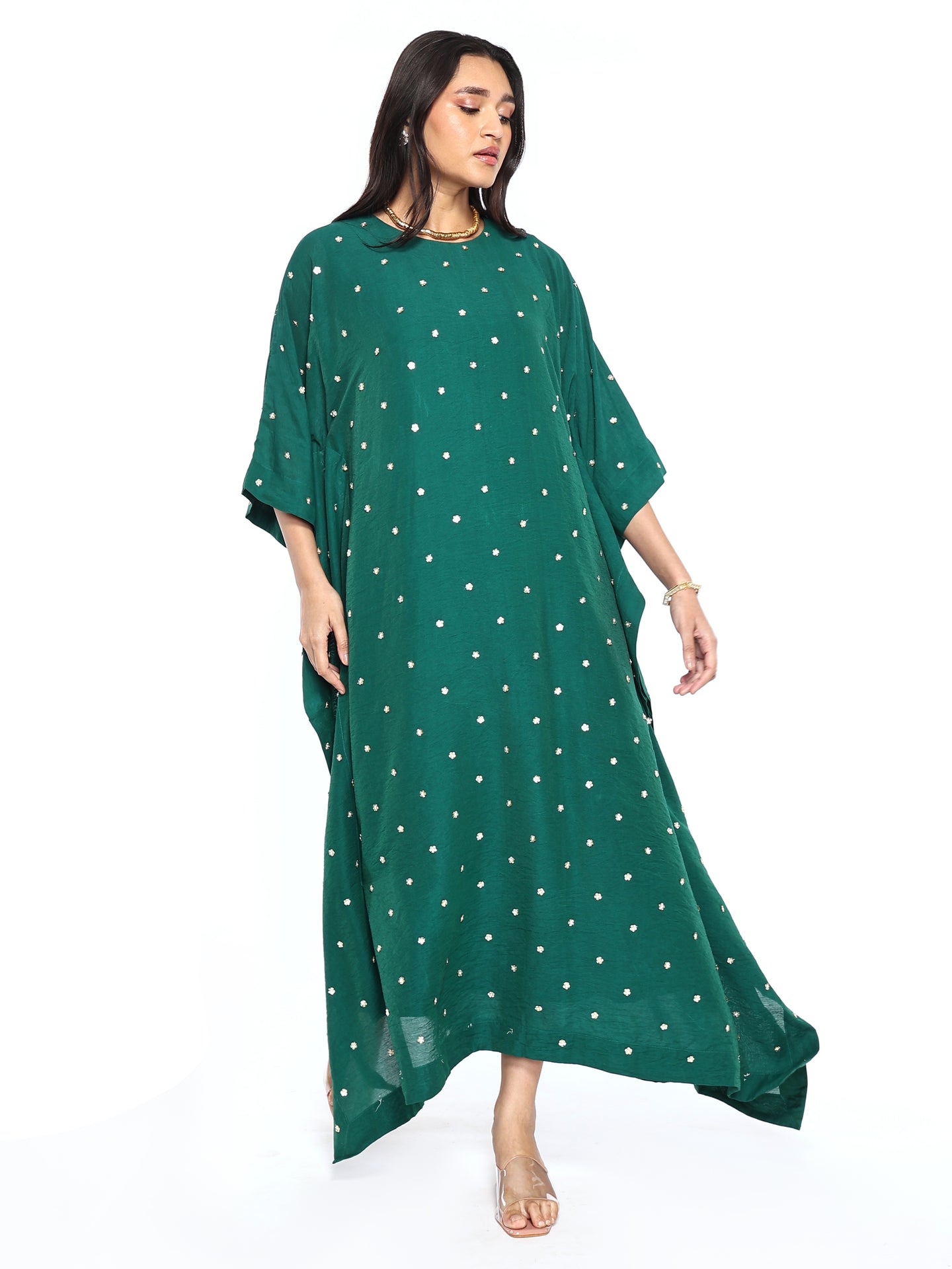 Rama Green Mogra Kaftan