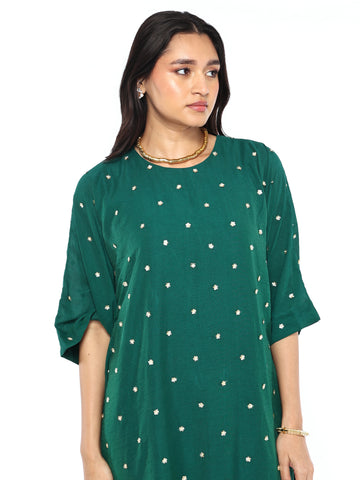 Rama Green Mogra Kaftan