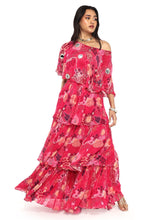 Load image into Gallery viewer, Pink Layered Garara Cape Set
