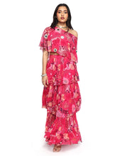 Load image into Gallery viewer, Pink Layered Garara Cape Set
