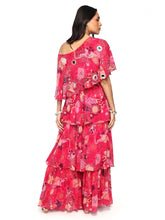 Load image into Gallery viewer, Pink Layered Garara Cape Set
