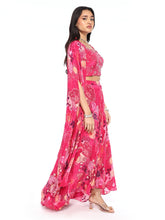 Load image into Gallery viewer, Pink Dhoti Skirt With Bustier &amp; Cape
