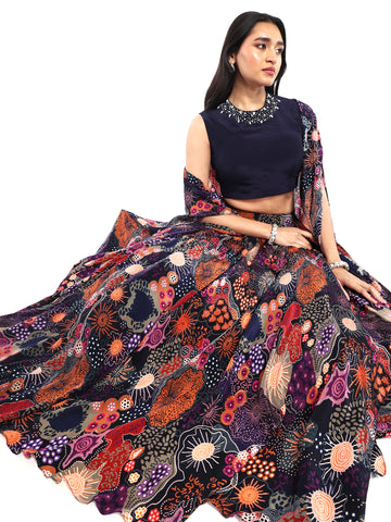 Navy Blue Lehenga