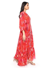 Load image into Gallery viewer, Red Layered Kaftan With Pant
