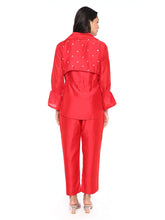 Load image into Gallery viewer, Red Floral Trench Set
