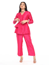 Load image into Gallery viewer, Hot Pink Side Gather Co-ord Set
