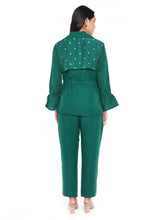 Load image into Gallery viewer, Green Floral Trench Set
