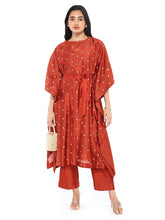 Load image into Gallery viewer, Rust Kaftan Set With Belt
